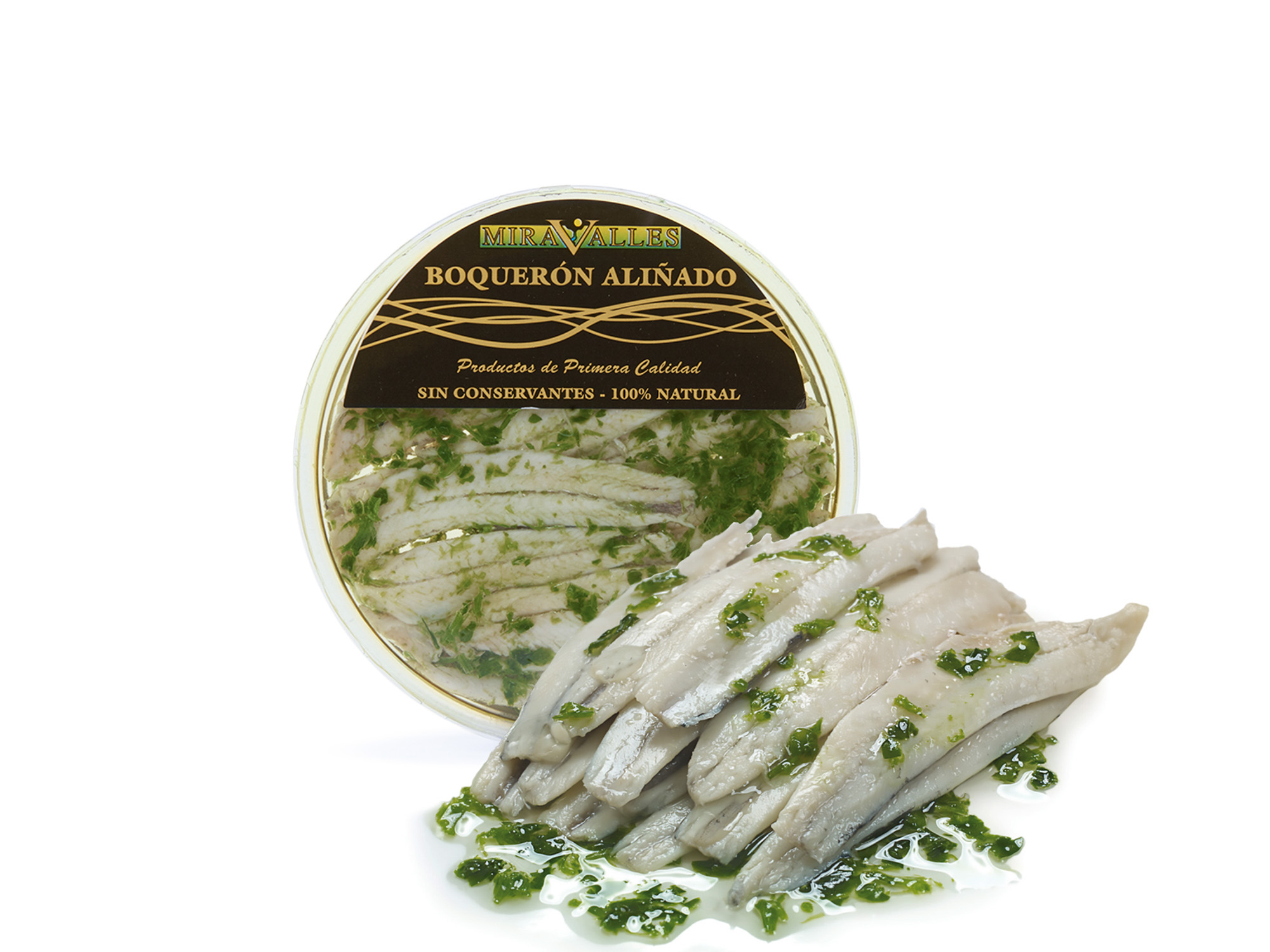 Boquerón del cantábrico aliñado en ajo y perejil