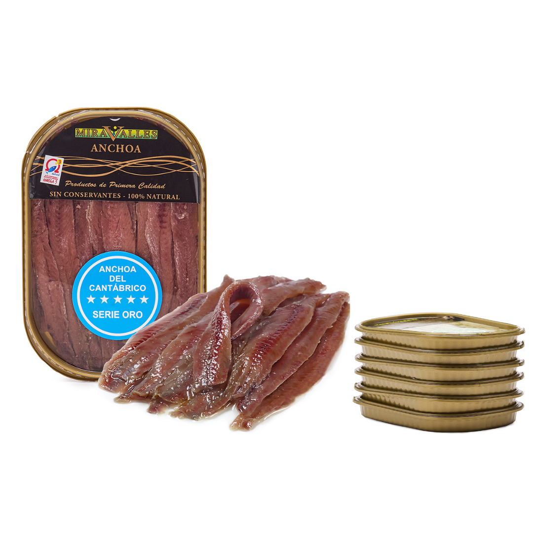 Pack Anchoa del cantábrico ORO GOURMET 100/180g 5 tarrinas