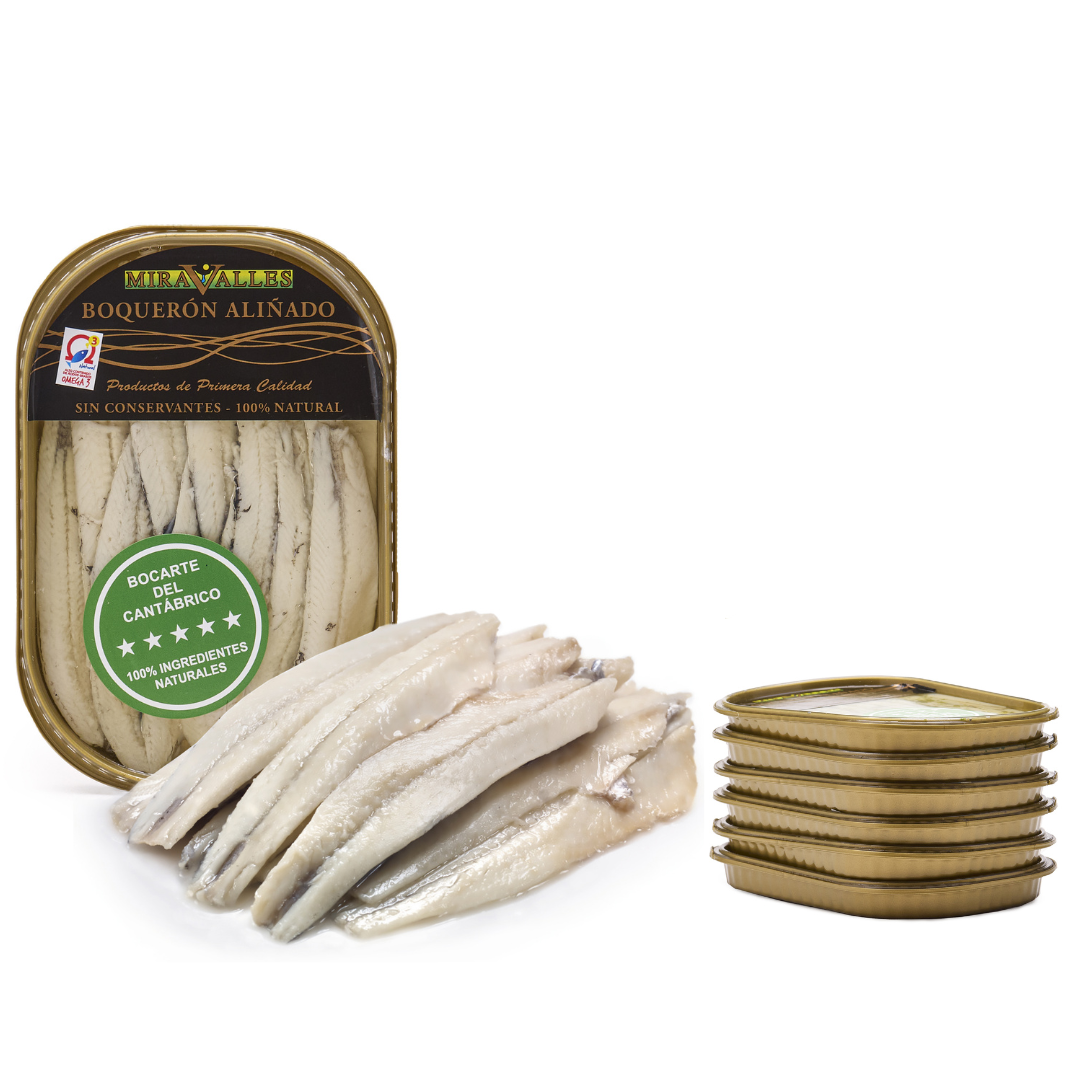 Pack Boquerón del cantábrico en aceite y vinagre 100/140g 5 tarrinas
