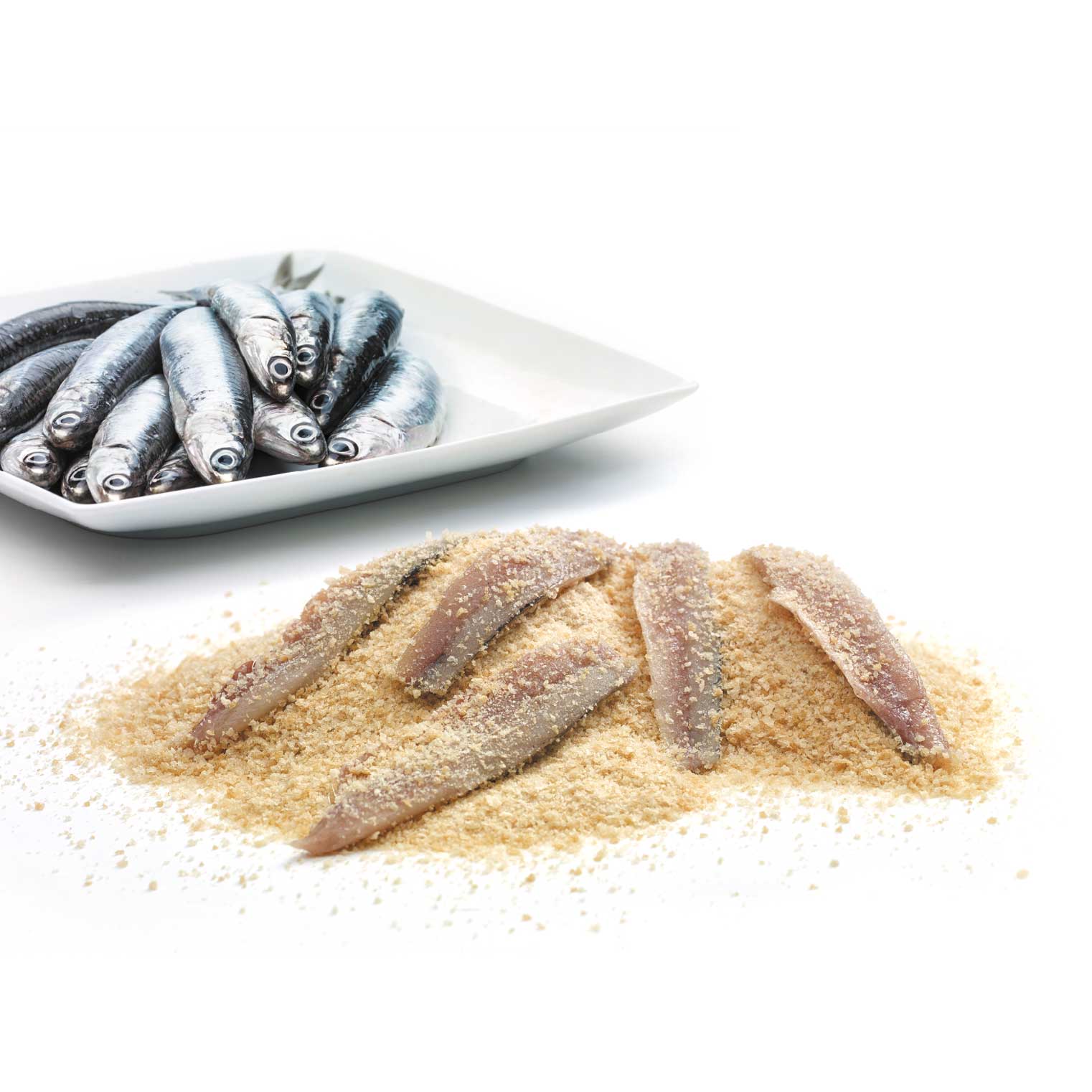Filetes de boquerón rebozados con crujiente